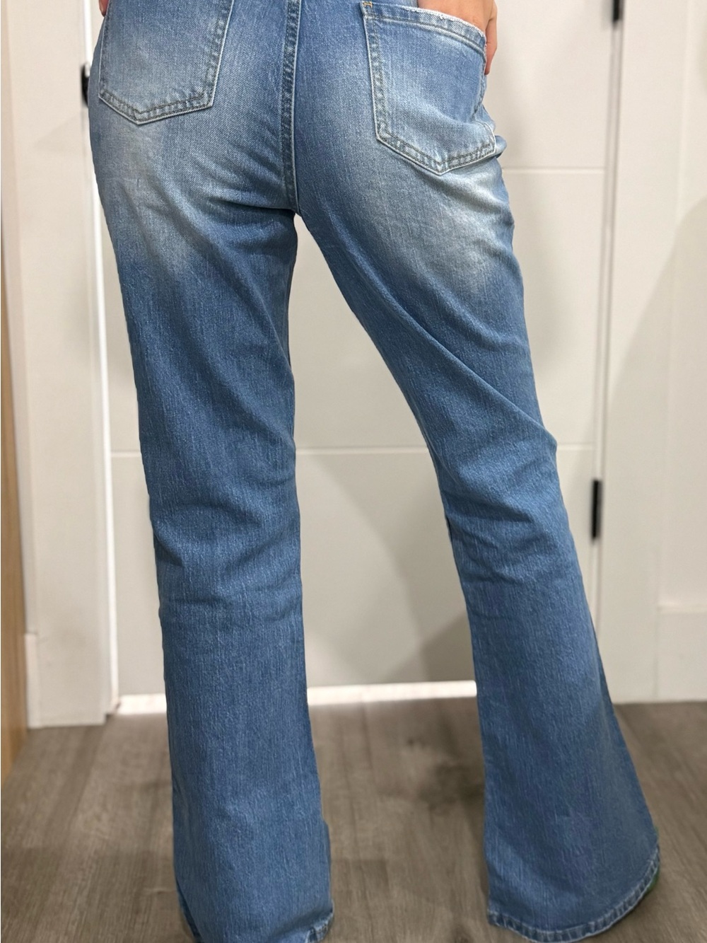 bp Women's Mid Blue Flare Jeans